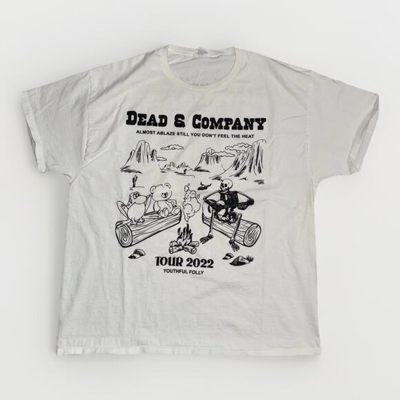 Dead & Company 2022 Tour T-Shirt Grateful Dead White XXL 23x28 Youthful Folly - Picture 1 of 11